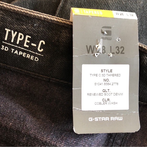 G-Star Raw men’s Renewed Type-C Tapered black denim Jeans. - Picture 5 of 12